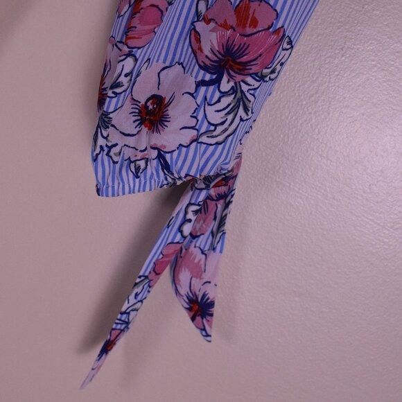 Women's As U Wish Blue Floral 3/4 Sleeve Lined Midi Dress - Size S - Picture 4 of 8